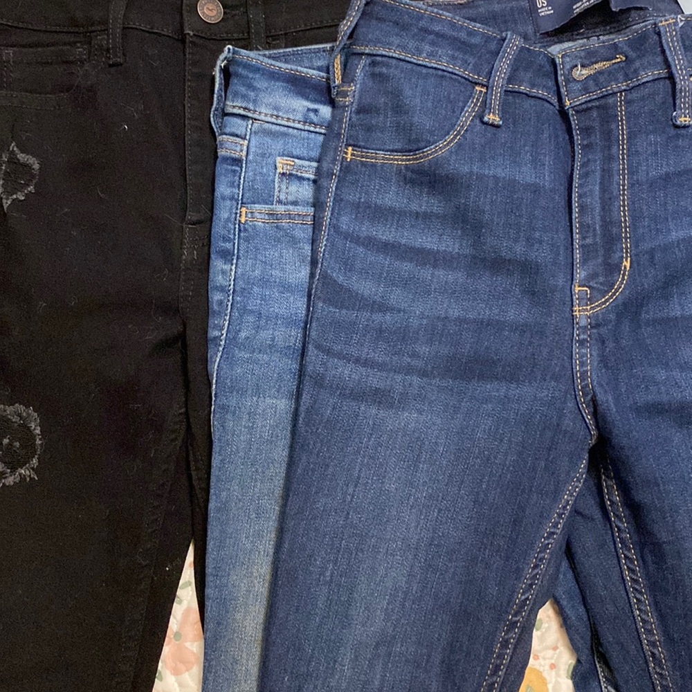 Three pairs of skinny jeans